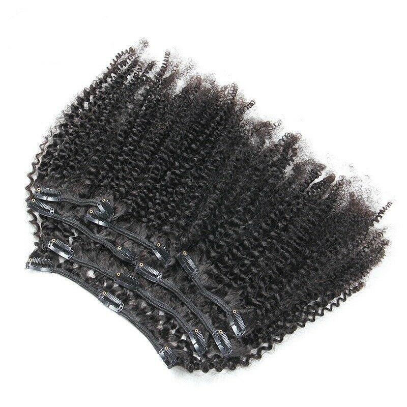 Factory Direct Price Wholesale Kinky Curly Raw Remy Human Clip-in Hair Extensions